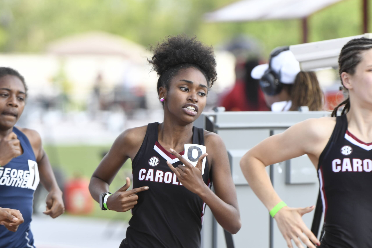 Maryah Nasir in action at the 2019 Gamecock Invitational | April 13, 2019 | Photo by Allen Sharpe