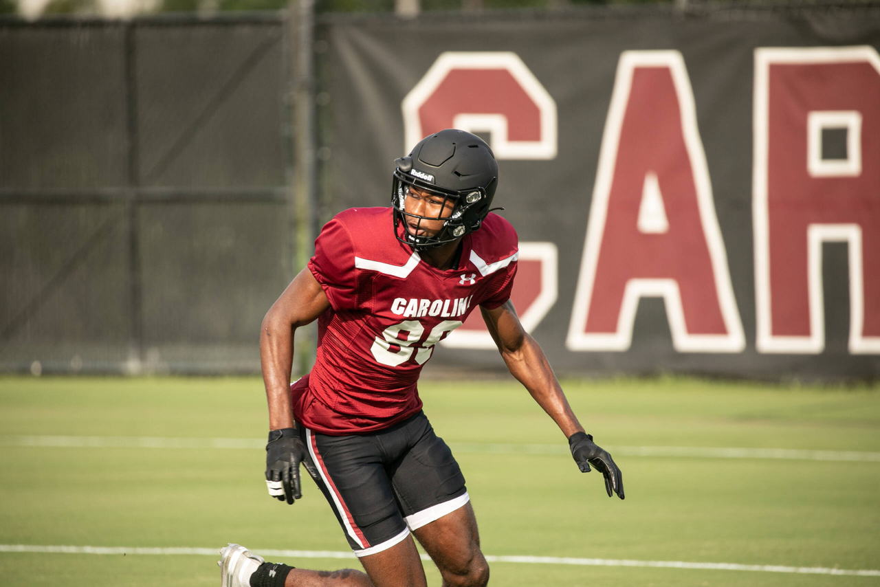 Ger-Cari Caldwell (89) | Tuesday, Sept. 15, 2020 | Ken & Cyndi Long Football Operations Center | Columbia, S.C. | Photos by South Carolina Athletics