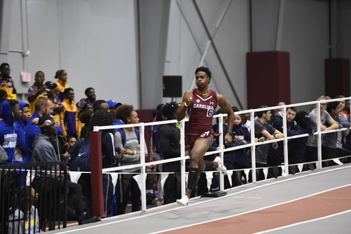 Arinze Chance sets a new school record in the indoor 400m, 46.15, at the Gamecock Inaugural | Jan. 18, 2019 | Photo by Allen Sharpe