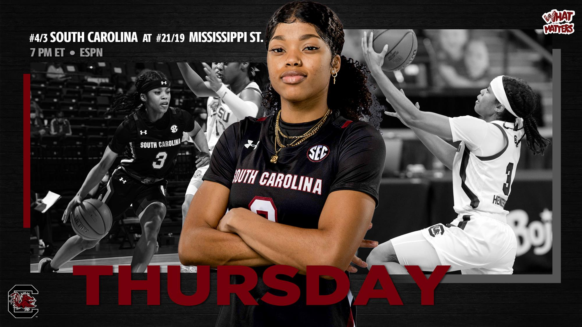 No. 4/3 Gamecocks Head to No. 21/19 Mississippi State Thursday