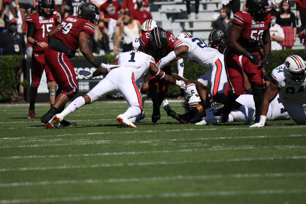 Kevin Harris vs Auburn, 10/17/2020, Williams-Brice Stadium, Photos by South Carolina Athletics