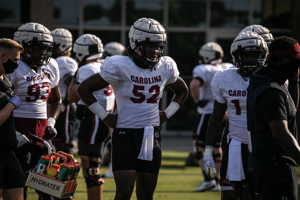 JJ Enagbare (52) | Thursday, Aug. 27, 2020 | Ken & Cyndi Long Football Operations Center | Columbia, S.C. | Photos by South Carolina Athletics