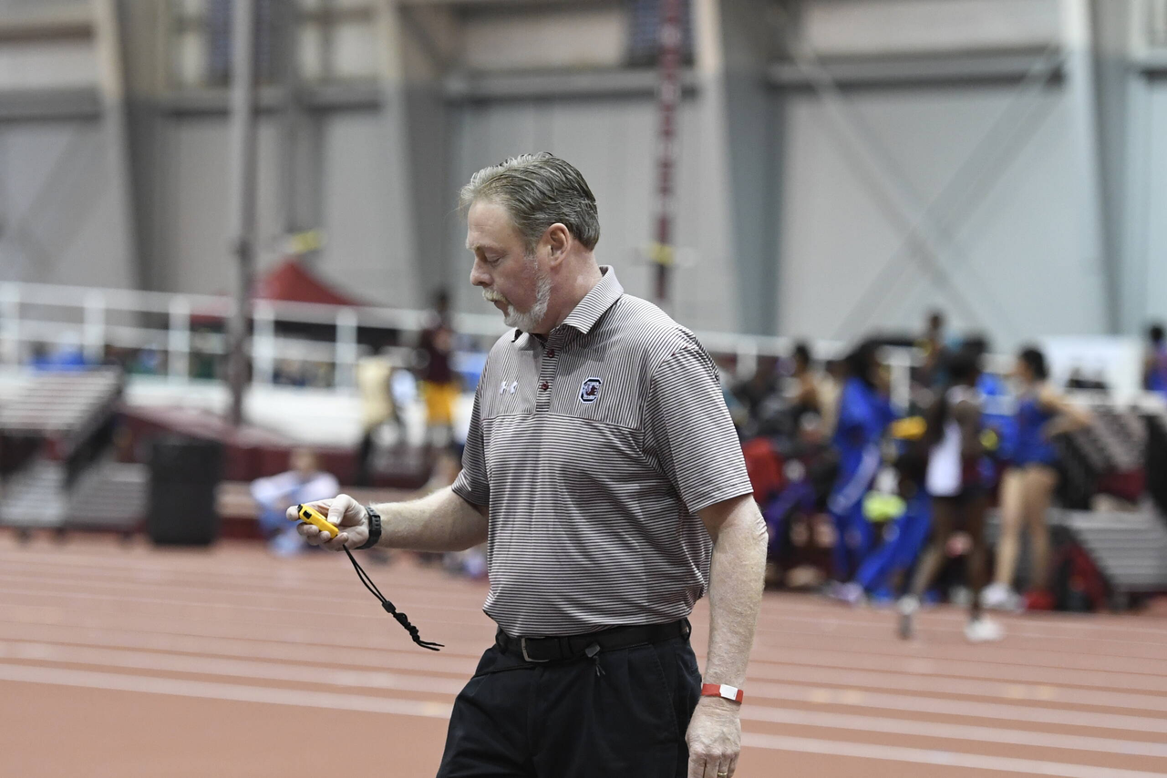 Asst. Coach Andrew Allden in action at the Gamecock Inaugural | Jan. 18, 2019 | Photo by Allen Sharpe