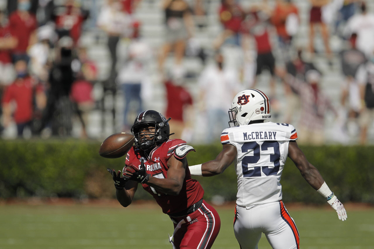 Xavier Legette vs Auburn, 10/17/2020, Williams-Brice Stadium, Photos by Travis Bell