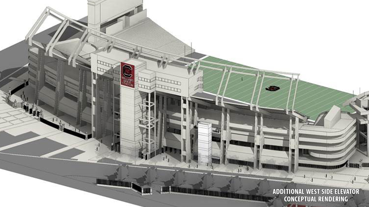 Williams-Brice Stadium West Side Elevator Rendering