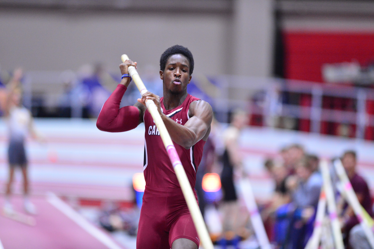 Armand Woodley in action at the SEC Championships | Feb. 22-23 | Photo by Gunnar Rathbun