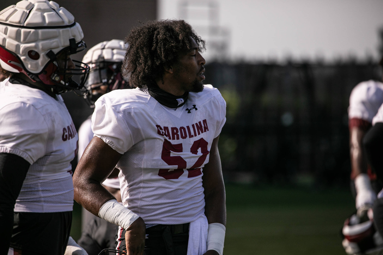 JJ Enagbare (52) | Thursday, Aug. 27, 2020 | Ken & Cyndi Long Football Operations Center | Columbia, S.C. | Photos by South Carolina Athletics