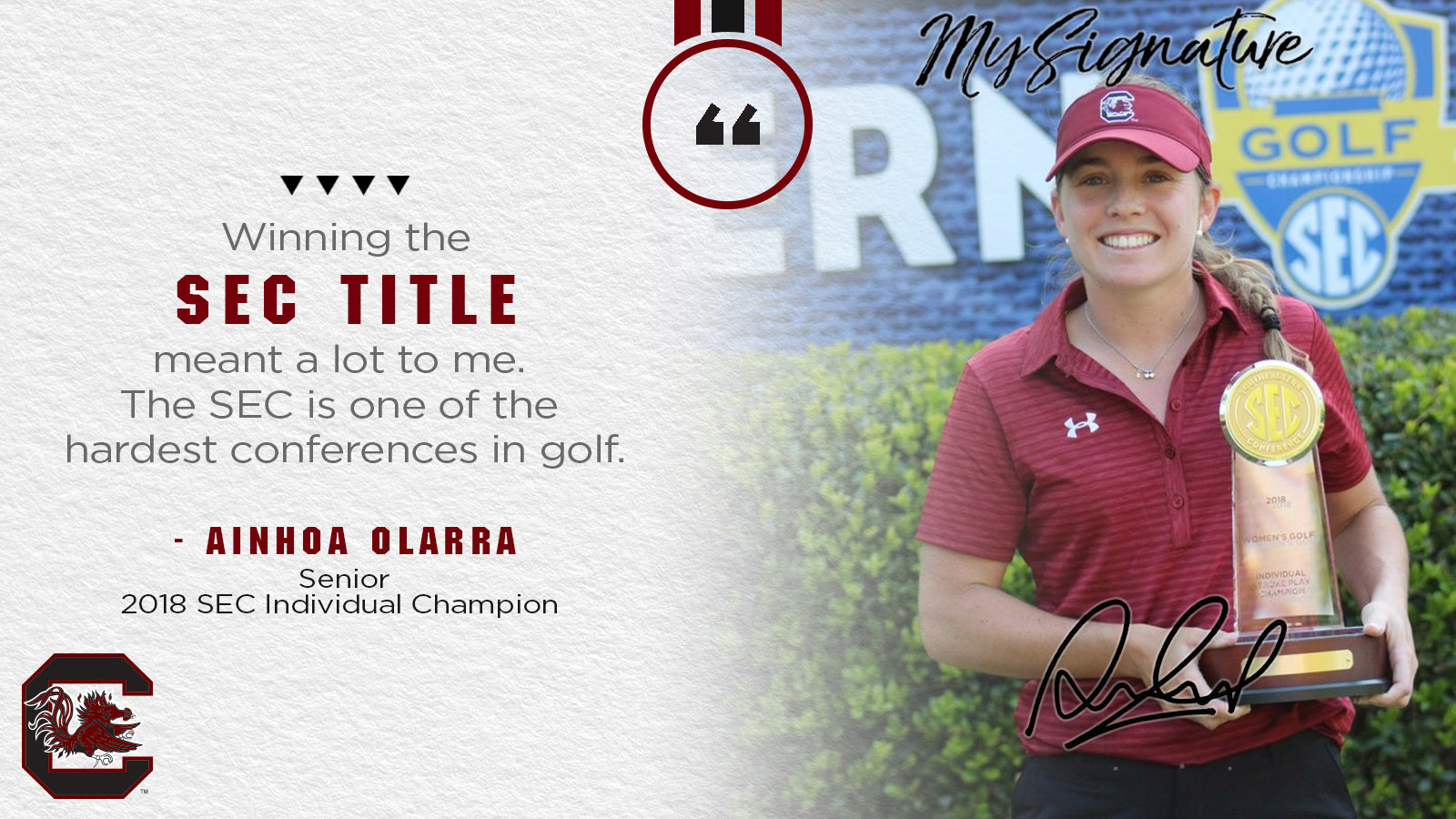 My Signature: Ainhoa Olarra on Winning the SEC Individual Title