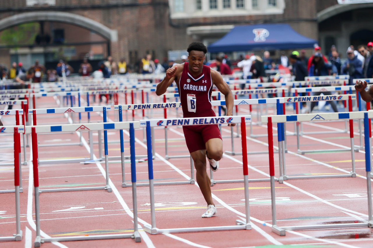 Isaiah Moore in action at the 125th Penn Relays | Photo by Charles Revelle | April 26, 2019