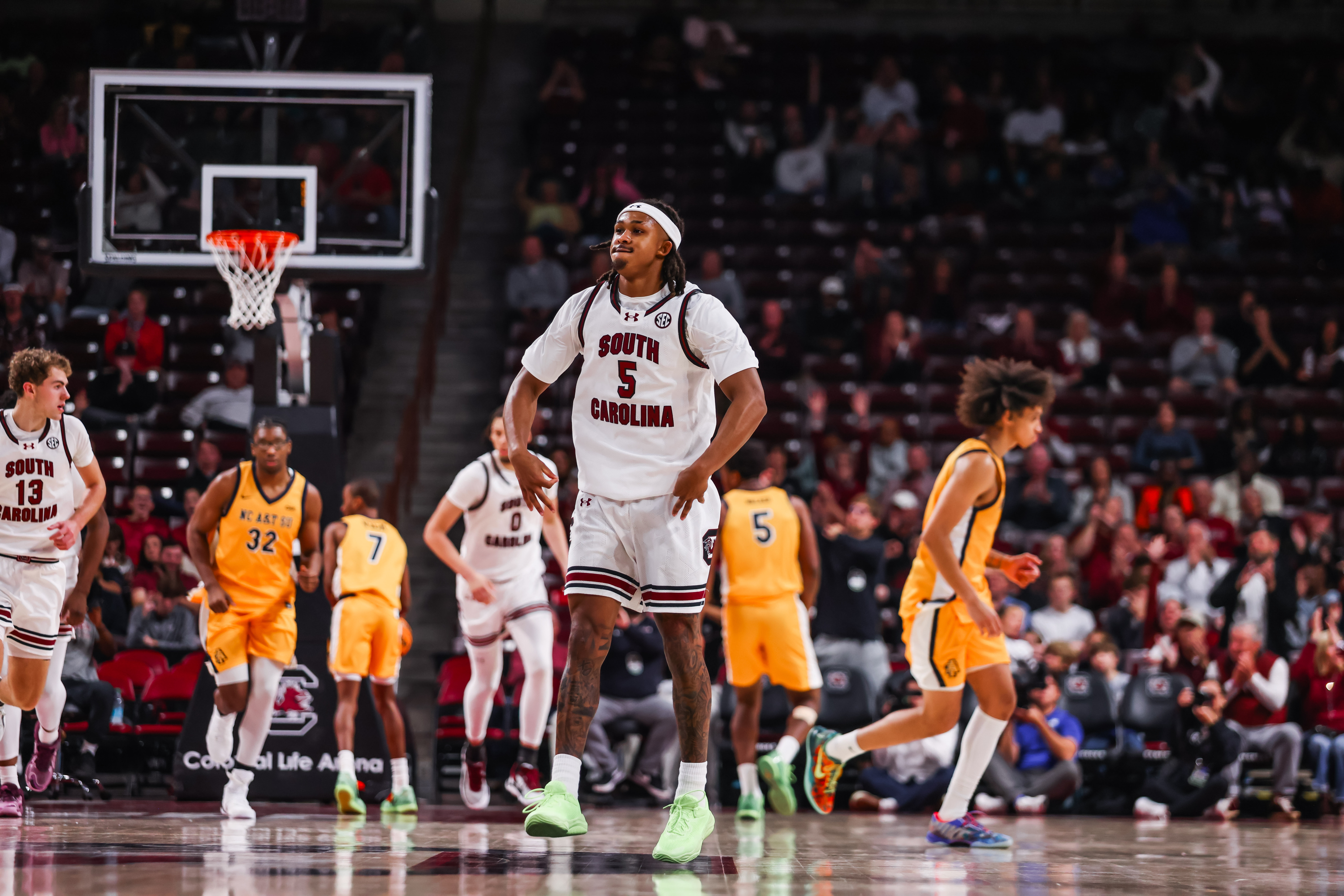 Gamecocks Sink 14 3s to Defeat NC A&T in Opener, 91-72