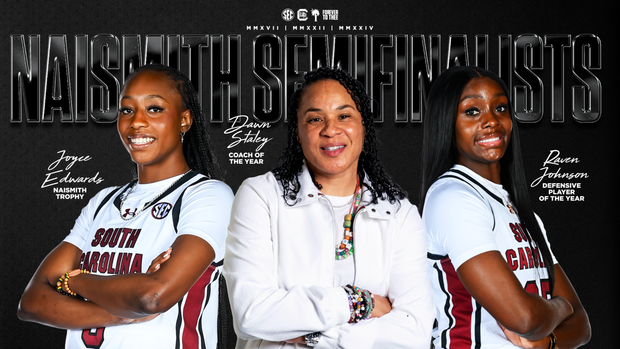 Graphic announcing South Carolina's Naismith Awards semifinalists