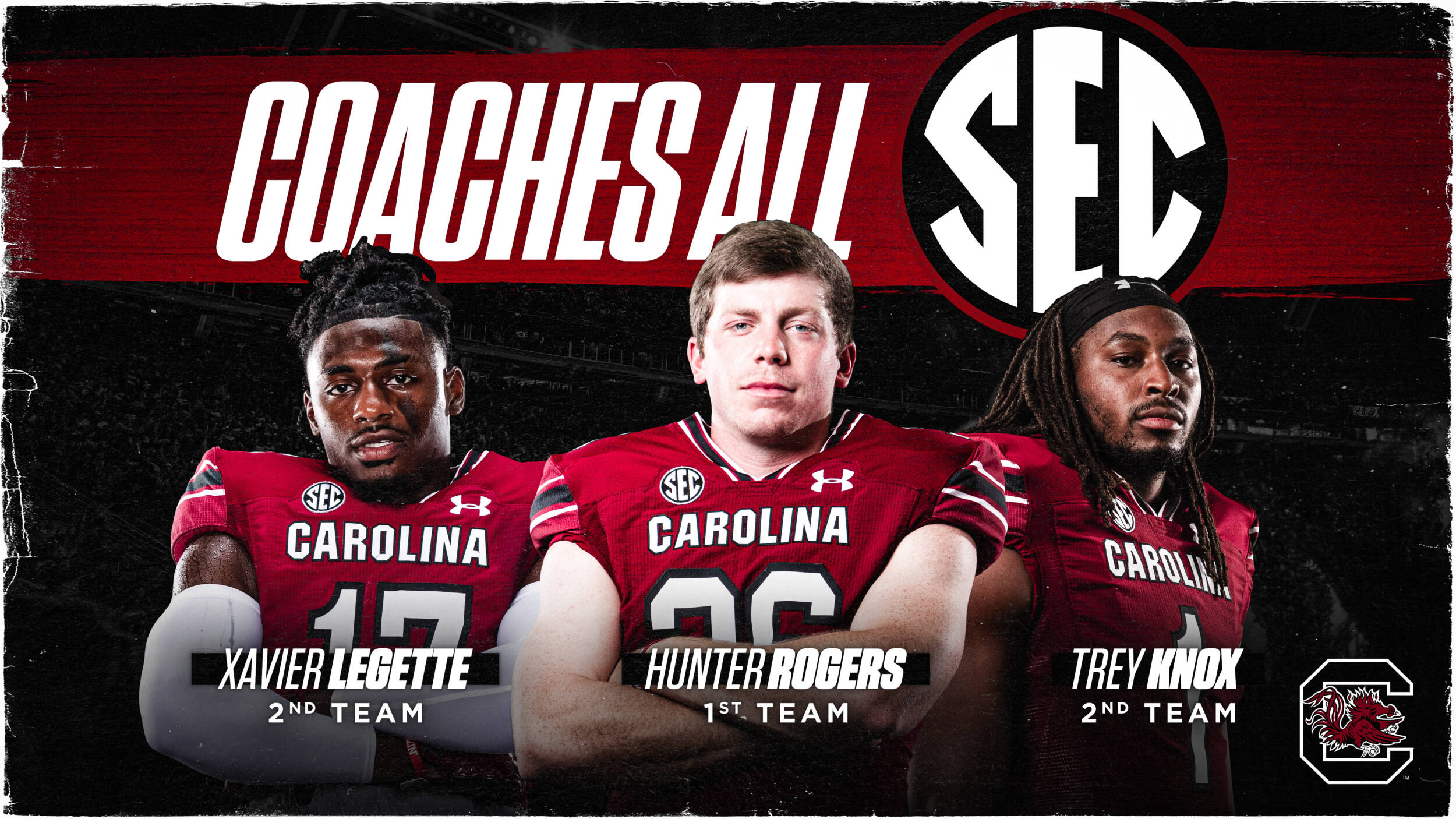 Three Gamecocks Named to Coaches All-SEC Teams