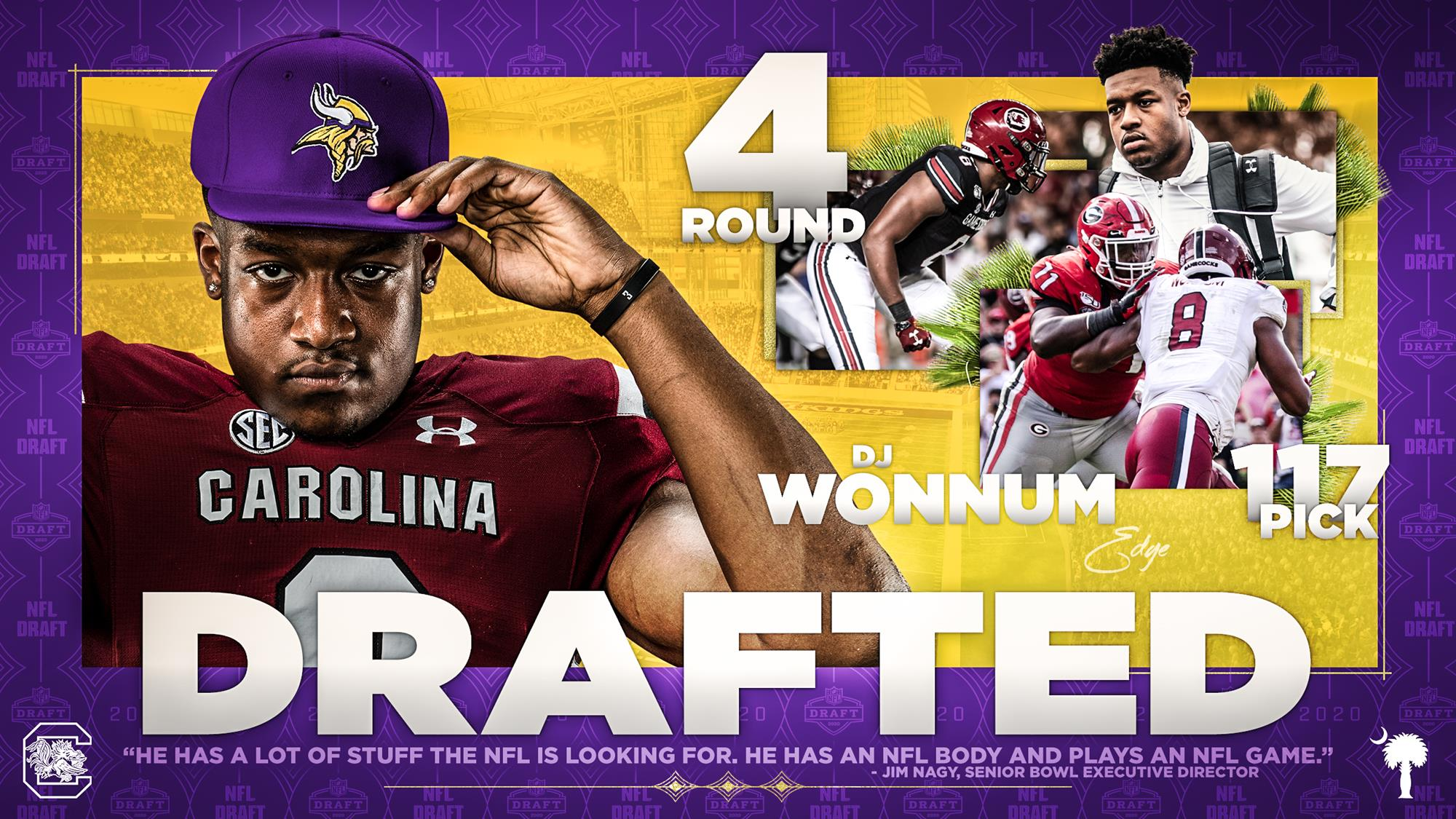 Wonnum Selected by Minnesota in the Fourth Round of NFL Draft