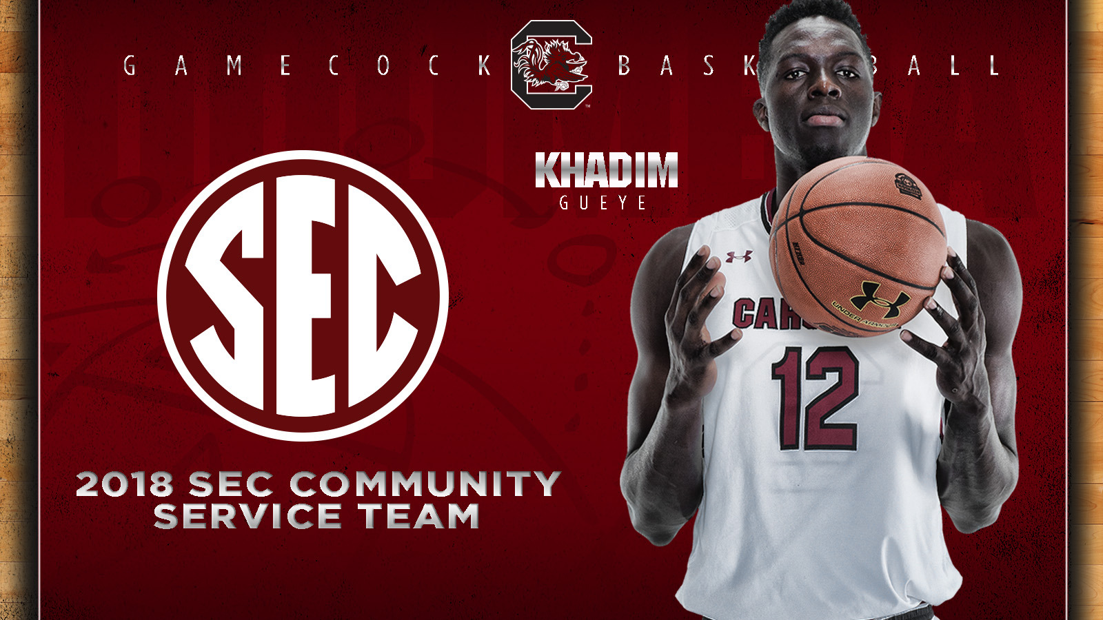 Khadim Gueye Named To 2018 SEC Community Service Team