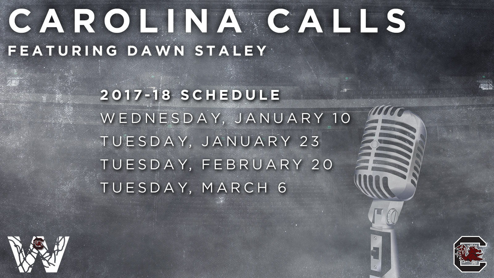 Staley's Carolina Calls Schedule Begins Wednesday