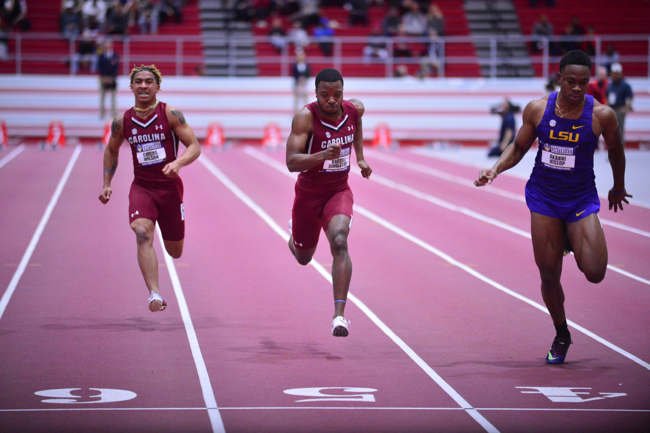 Carlos Wilsonin action at the SEC Championships | Feb. 22-23 | Photo by Gunnar Rathbun