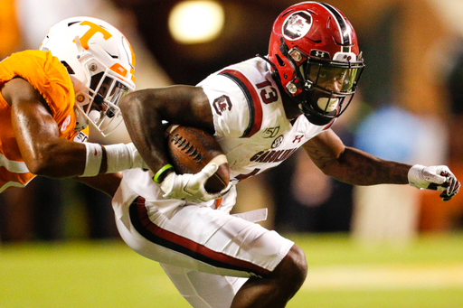 The South Carolina Gamecocks took on the Tennessee Volunteers in a Southeastern Conference Eastern Division contest on Shields-Watkins Field at Neyland Stadium in Knoxville, Tennessee, on Saturday, Oct. 26, 2019. (Photo by Danny Parker)

