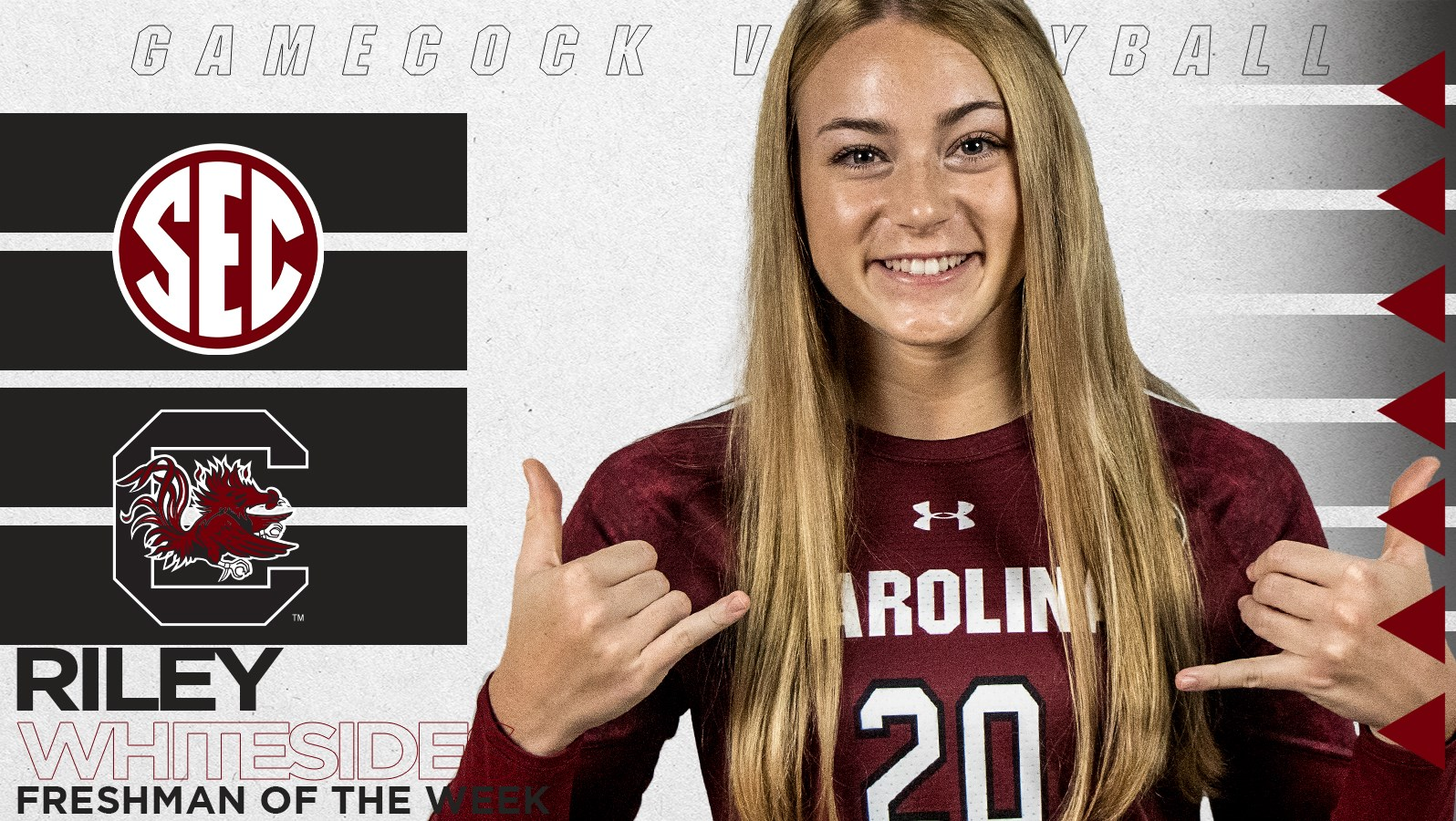 Whitesides Named SEC Volleyball Freshman of the Week