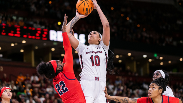 Kamilla Cardoso layup vs. Ole MIss in SEC Tournament, 3/4/23