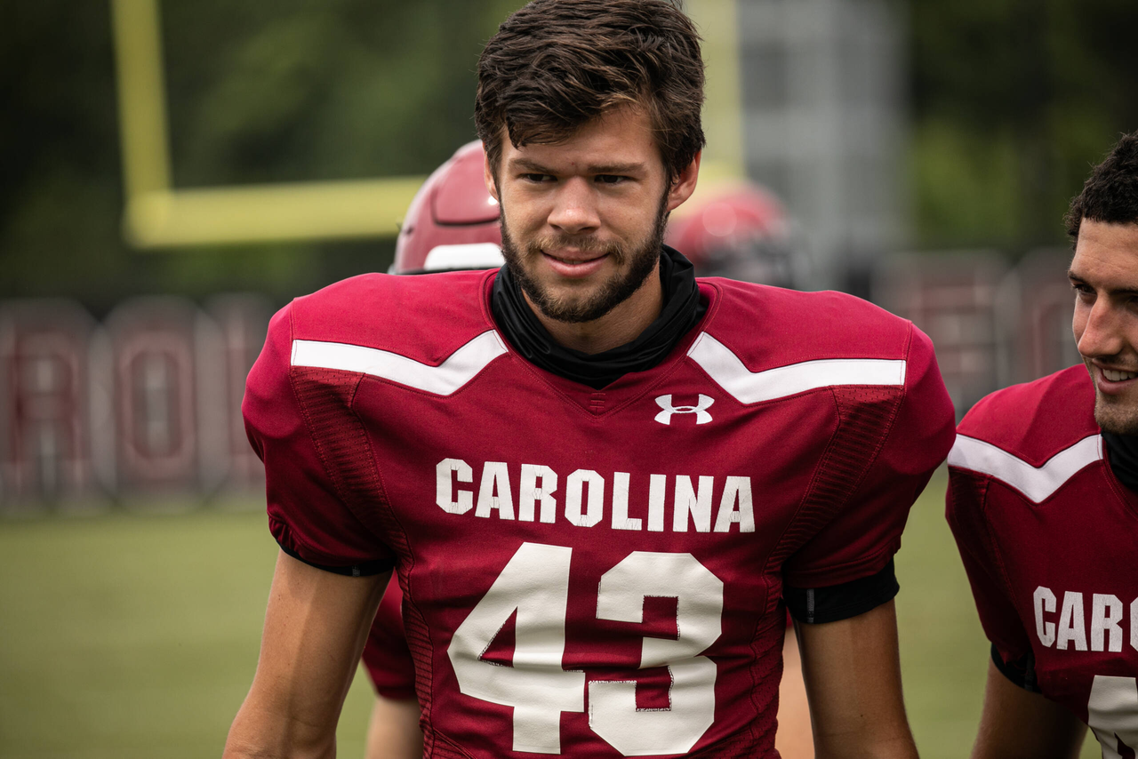 Parker White (43) | Saturday, Aug. 22, 2020 | Ken & Cyndi Long Football Operations Center | Columbia, S.C. | Photos by South Carolina Athletics