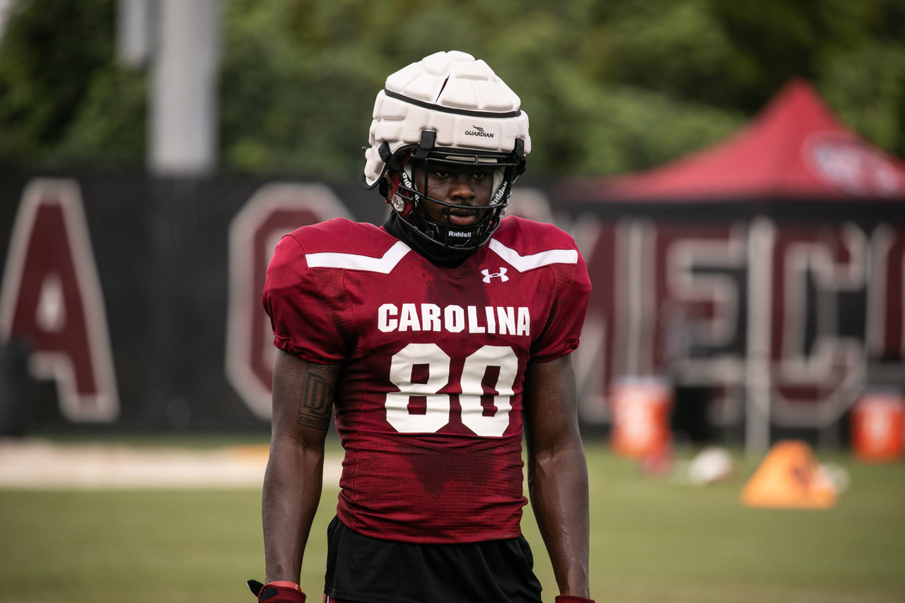 Keveon Mullins (80) | Monday, Aug. 24, 2020 | Ken & Cyndi Long Football Operations Center | Columbia, S.C. | Photos by South Carolina Athletics