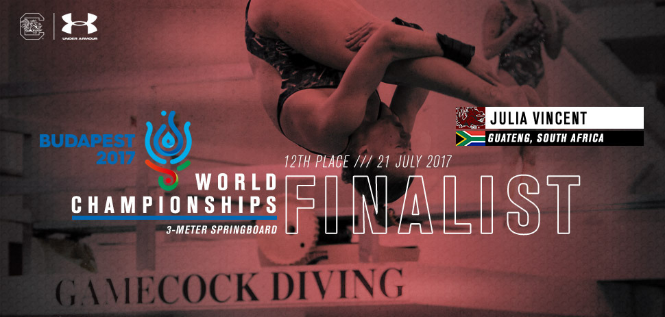 Vincent Finishes 12th in 3-Meter World Championships Finals