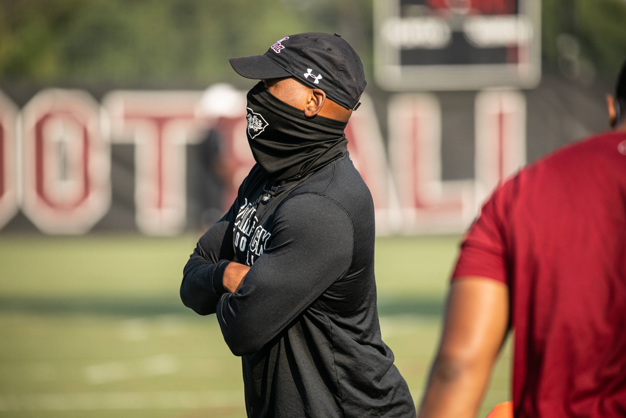 Running backs coach Des Kitchings | Wednesday, Aug. 19, 2020 | Ken & Cyndi Long Football Operations Center | Columbia, S.C. | Photos by South Carolina Athletics