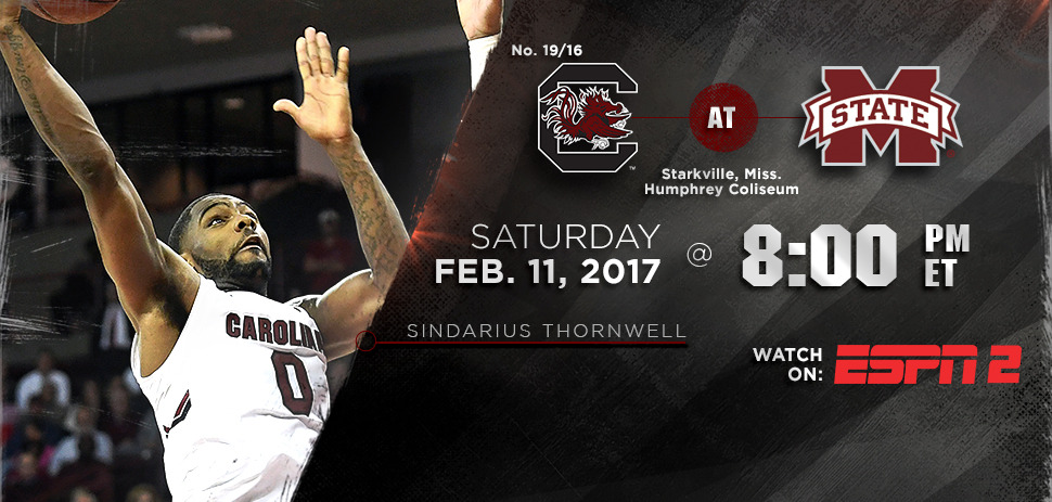 Gamecock Gameday: #19/16 Men's Hoops Travels To Face Mississippi State Saturday Night