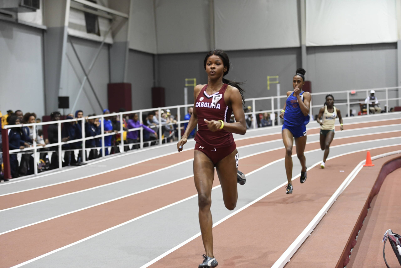 Tatyana Mills in action at the Gamecock Inaugural | Jan. 18, 2019 | Photo by Allen Sharpe