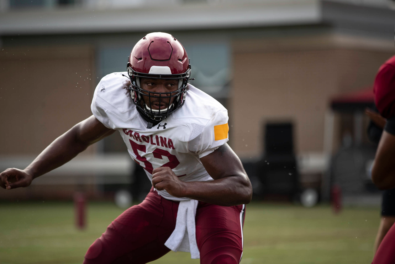 JJ Enagbare (52) | Tuesday, Sept. 1, 2020 | Ken & Cyndi Long Football Operations Center | Columbia, S.C. | Photos by South Carolina Athletics