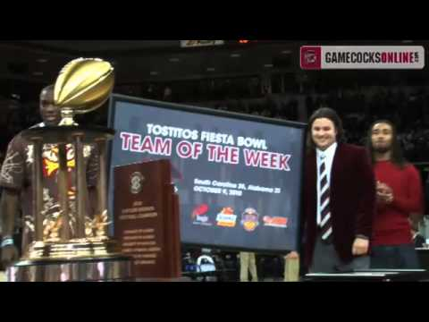 Coach Steve Spurrier and football halftime recognition