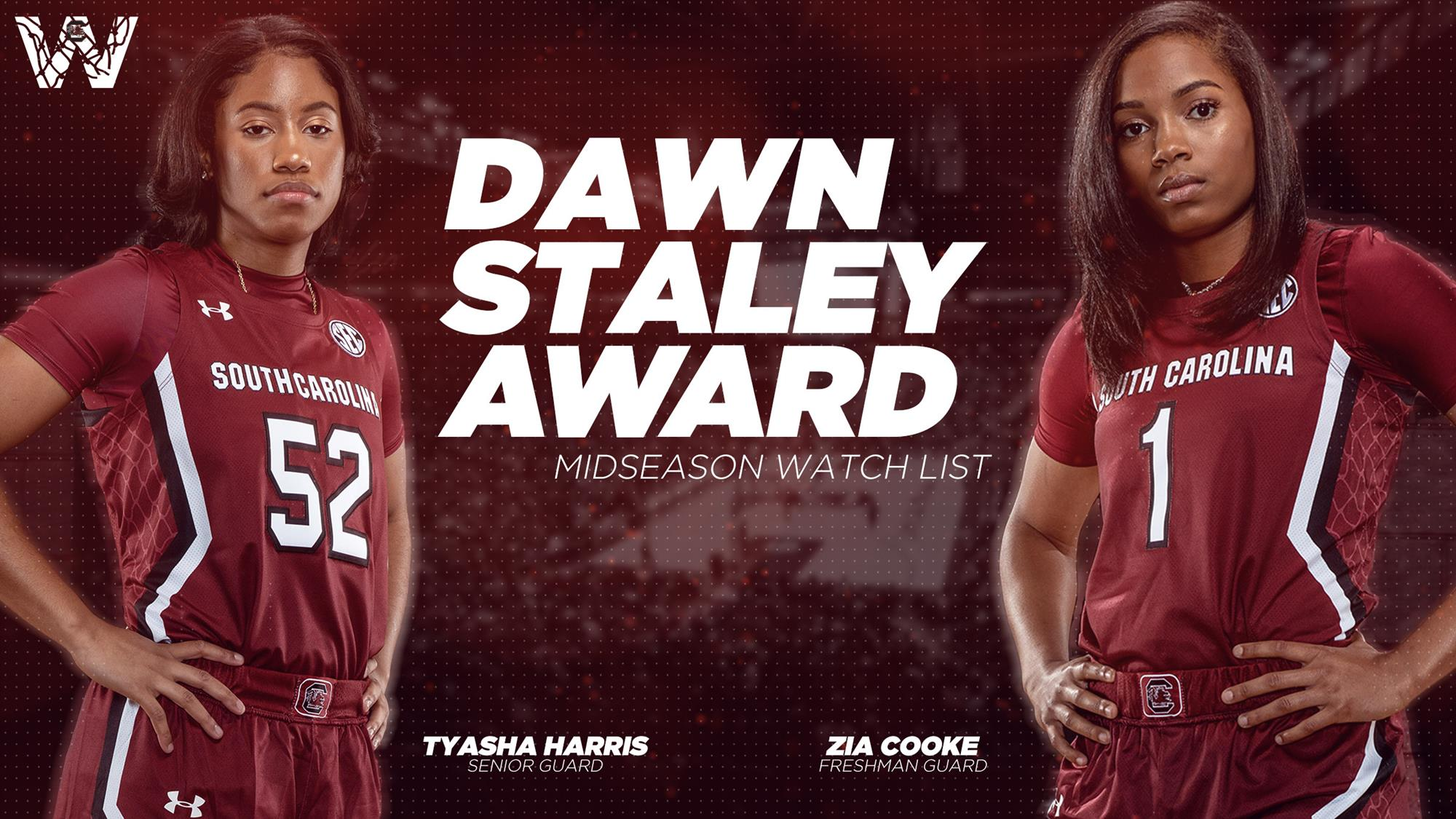 Harris, Cooke Named to Staley Award Midseason Watch List