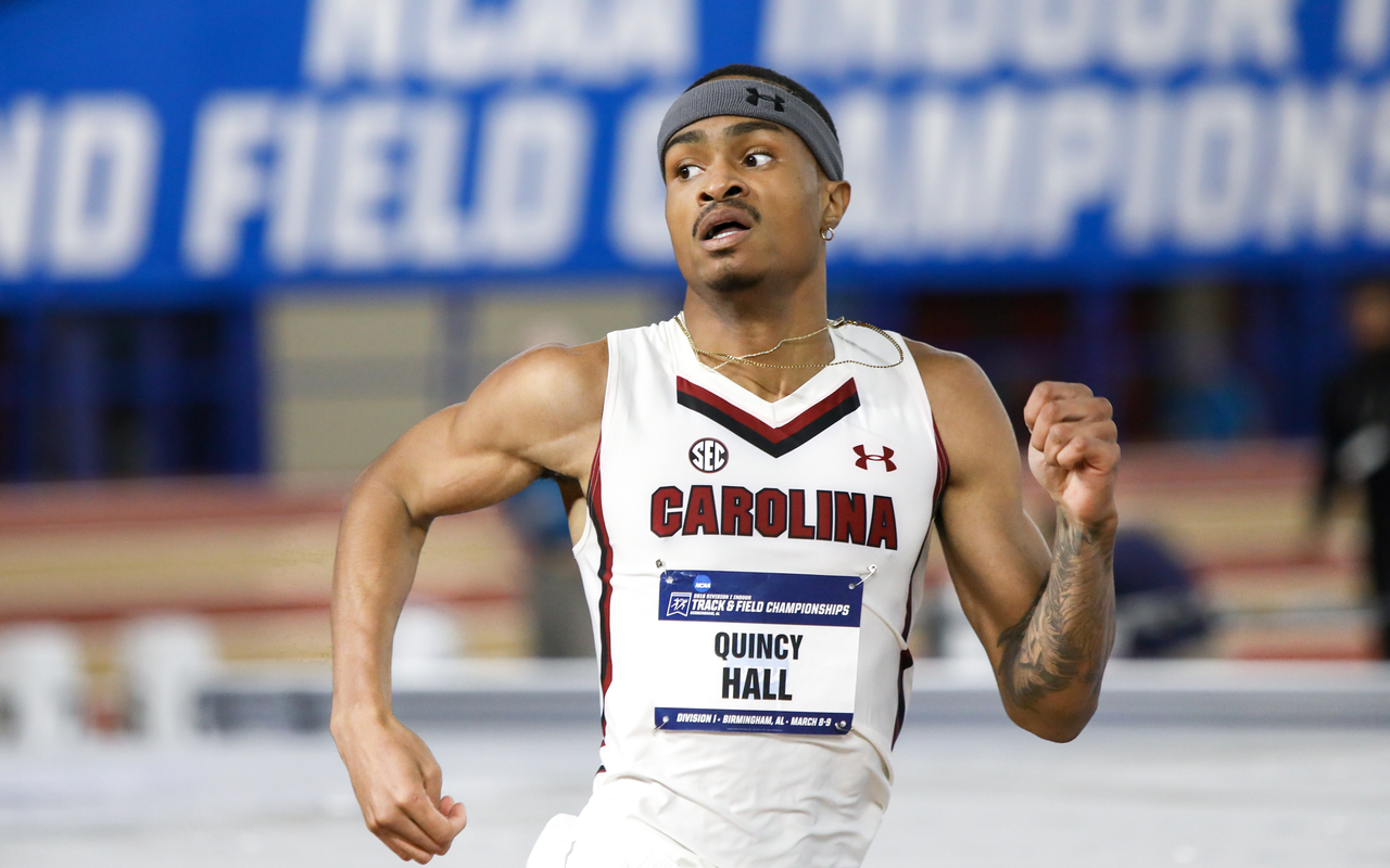Quincy Hall in action at the 2019 NCAA Indoor Championships | March 8, 2019 | Photo by Karen Askins