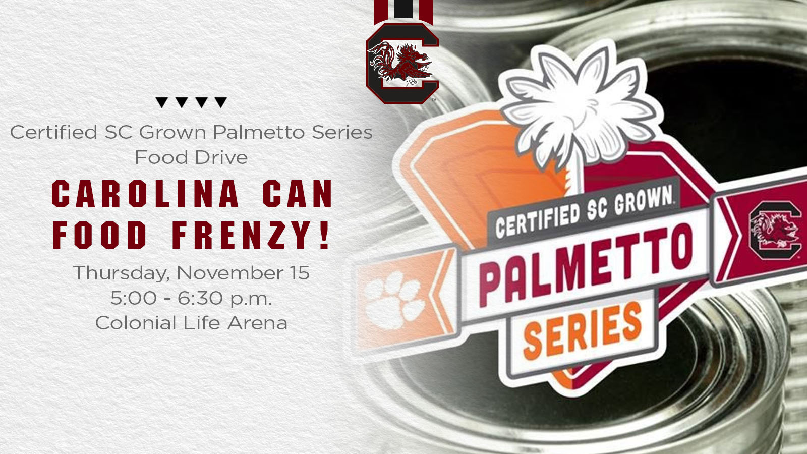 Help the Gamecocks Earn a Point in Palmetto Series at Annual Food Drive