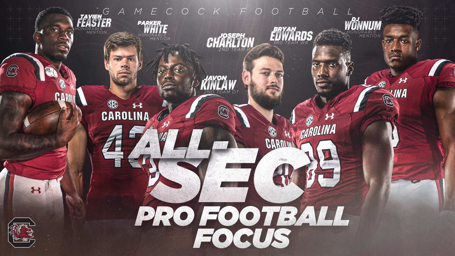 Eight Gamecocks Earn Post-Season Honors From Pro Football Focus