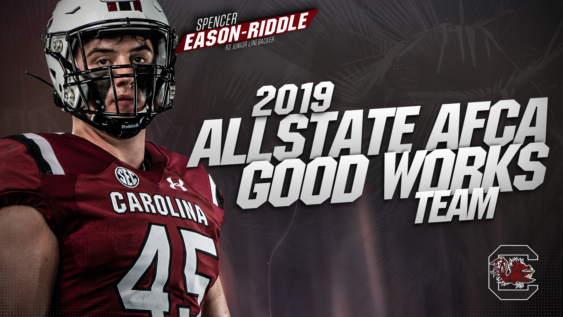 Eason-Riddle Named to 2019 Allstate AFCA Good Works Team