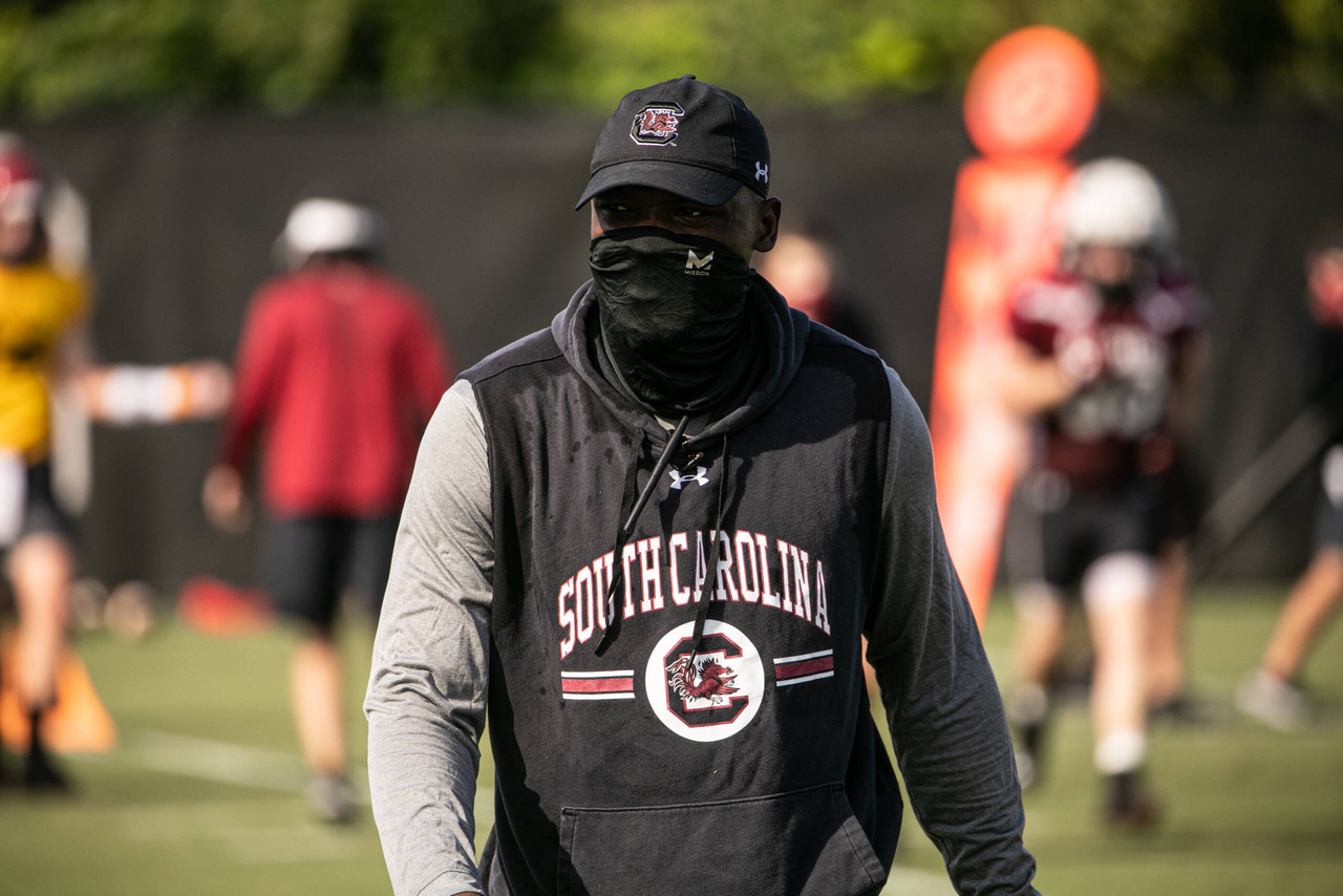 Linebackers coach Rod Wilson | Thursday, Aug. 27, 2020 | Ken & Cyndi Long Football Operations Center | Columbia, S.C. | Photos by South Carolina Athletics