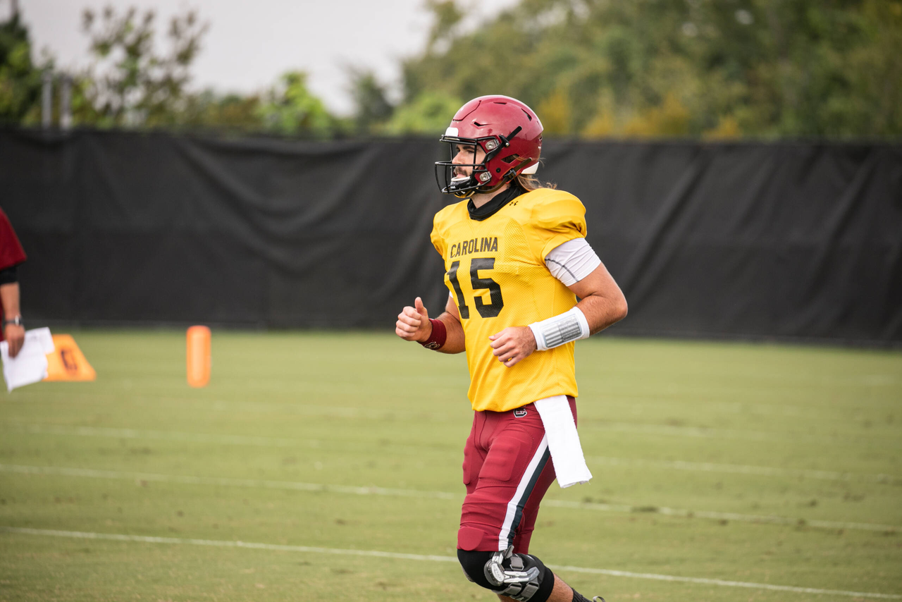 Collin Hill (15) | Monday, Aug. 24, 2020 | Ken & Cyndi Long Football Operations Center | Columbia, S.C. | Photos by South Carolina Athletics