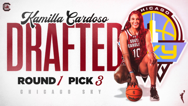 Kamilla Cardoso draft graphic, 3rd pick to Chicago Sky