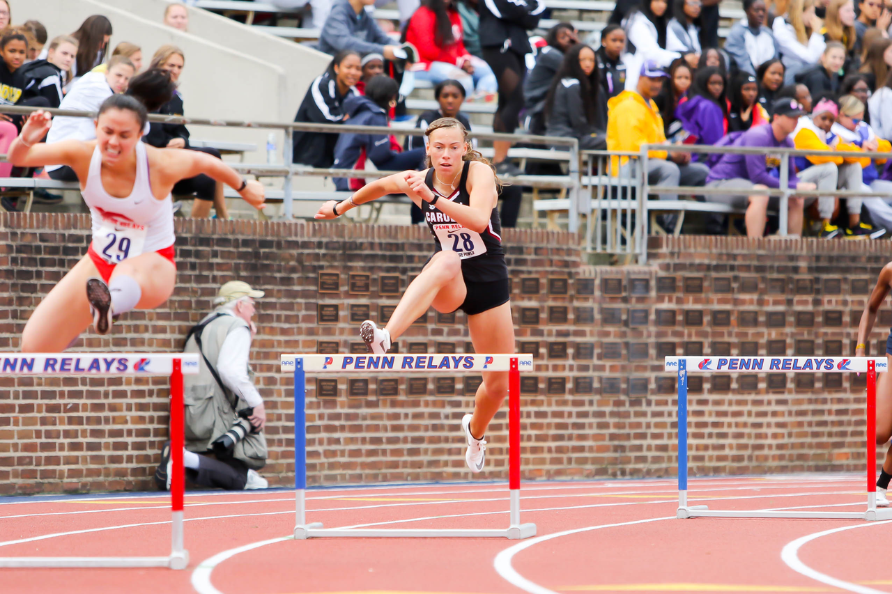 Mathilde Coquillud-Salomon in action at the 125th Penn Relays | Photo by Charles Revelle | April 25, 2019