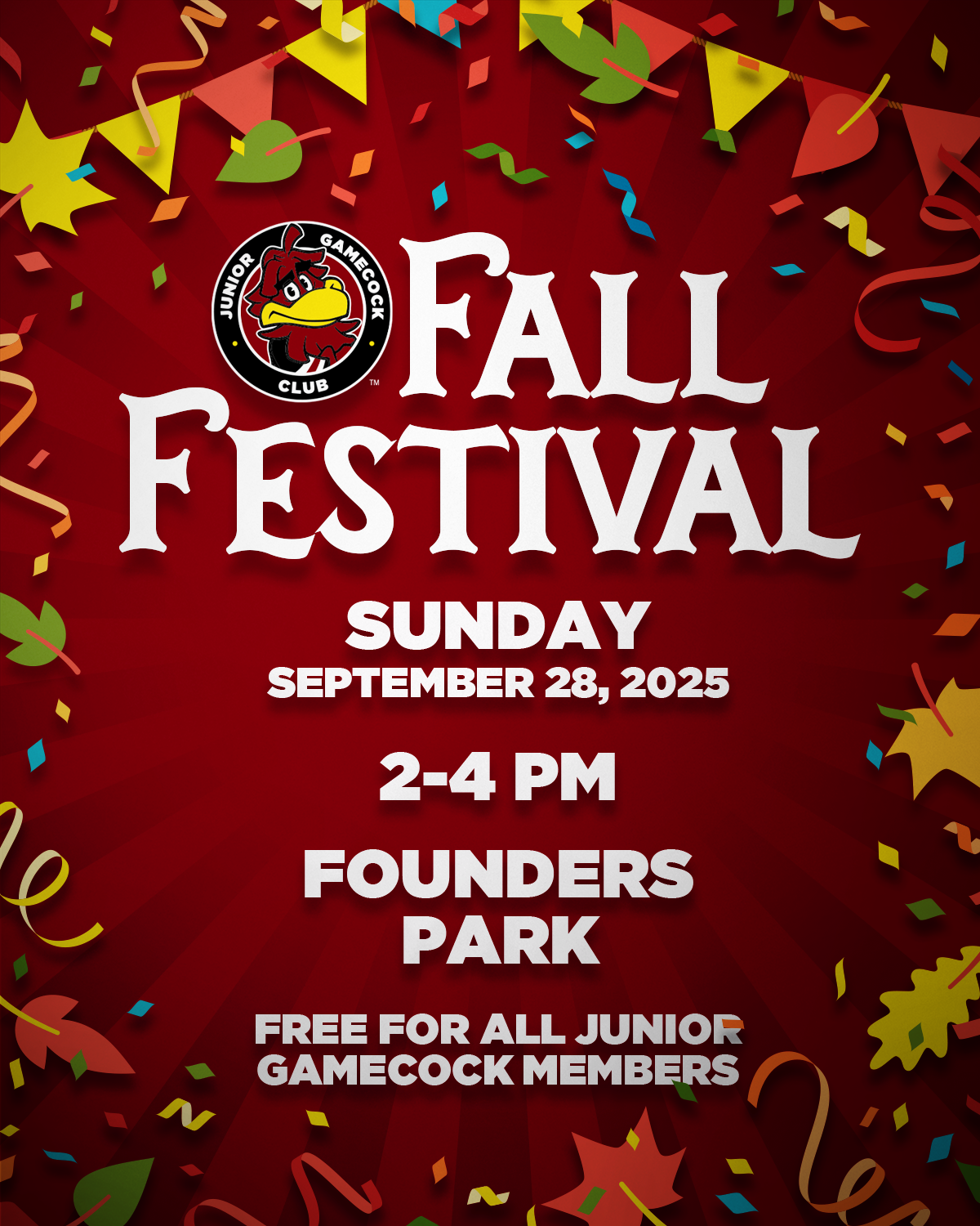Fall into Fun with the Junior Gamecock Club at Founders Park!
