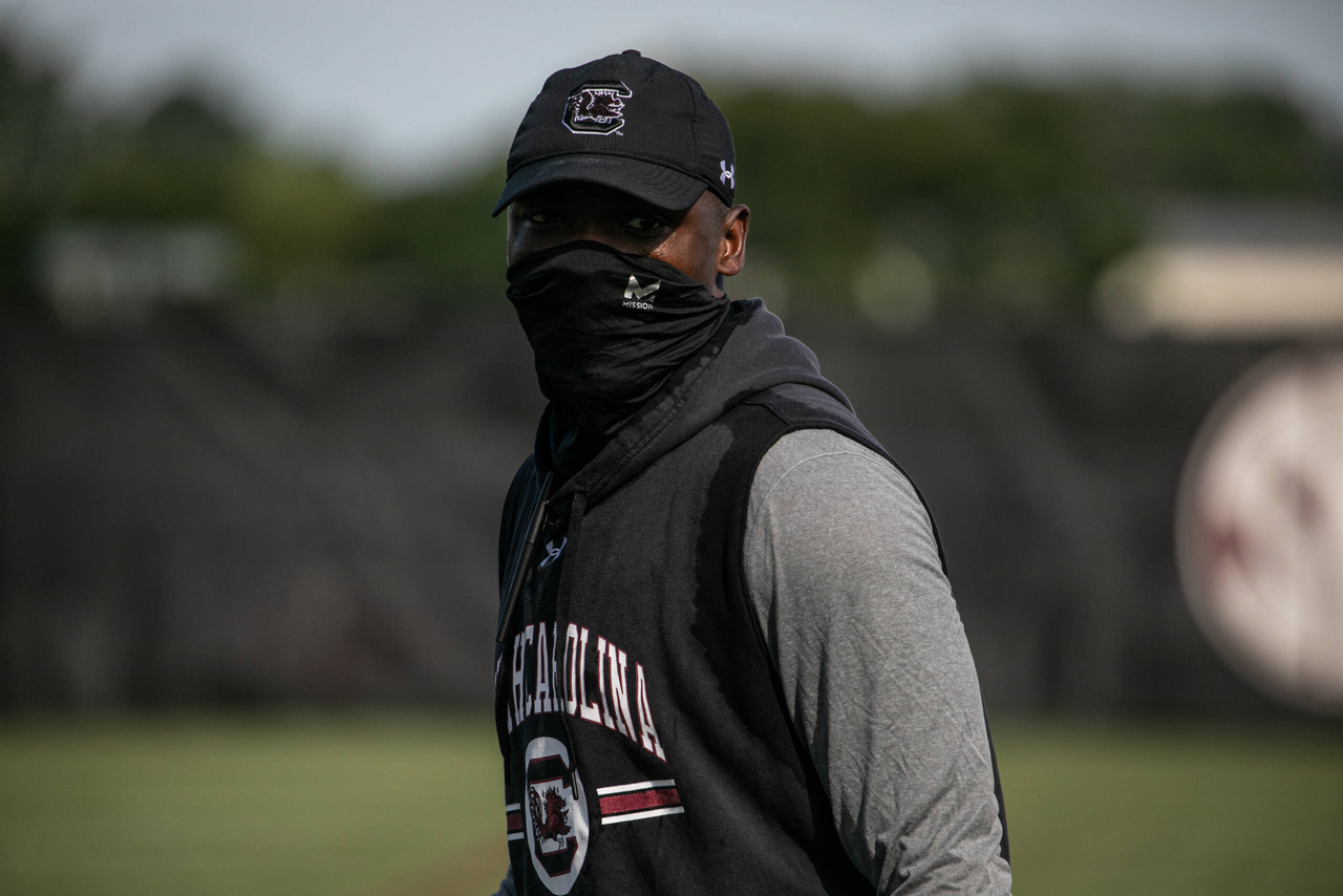 Linebackers coach Rod Wilson | Thursday, Aug. 27, 2020 | Ken & Cyndi Long Football Operations Center | Columbia, S.C. | Photos by South Carolina Athletics