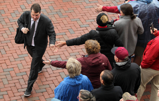 Will Muschamp arrives for Carolina's game vs. Akron | Dec. 1, 2018 | Photo by Travis Bell