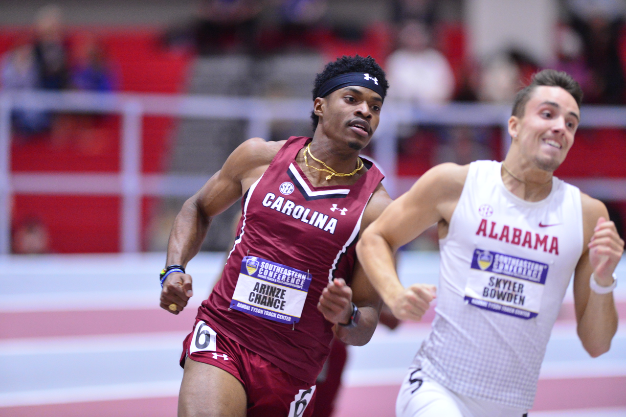 Arinze Chance in action at the SEC Championships | Feb. 22-23 | Photo by Gunnar Rathbun