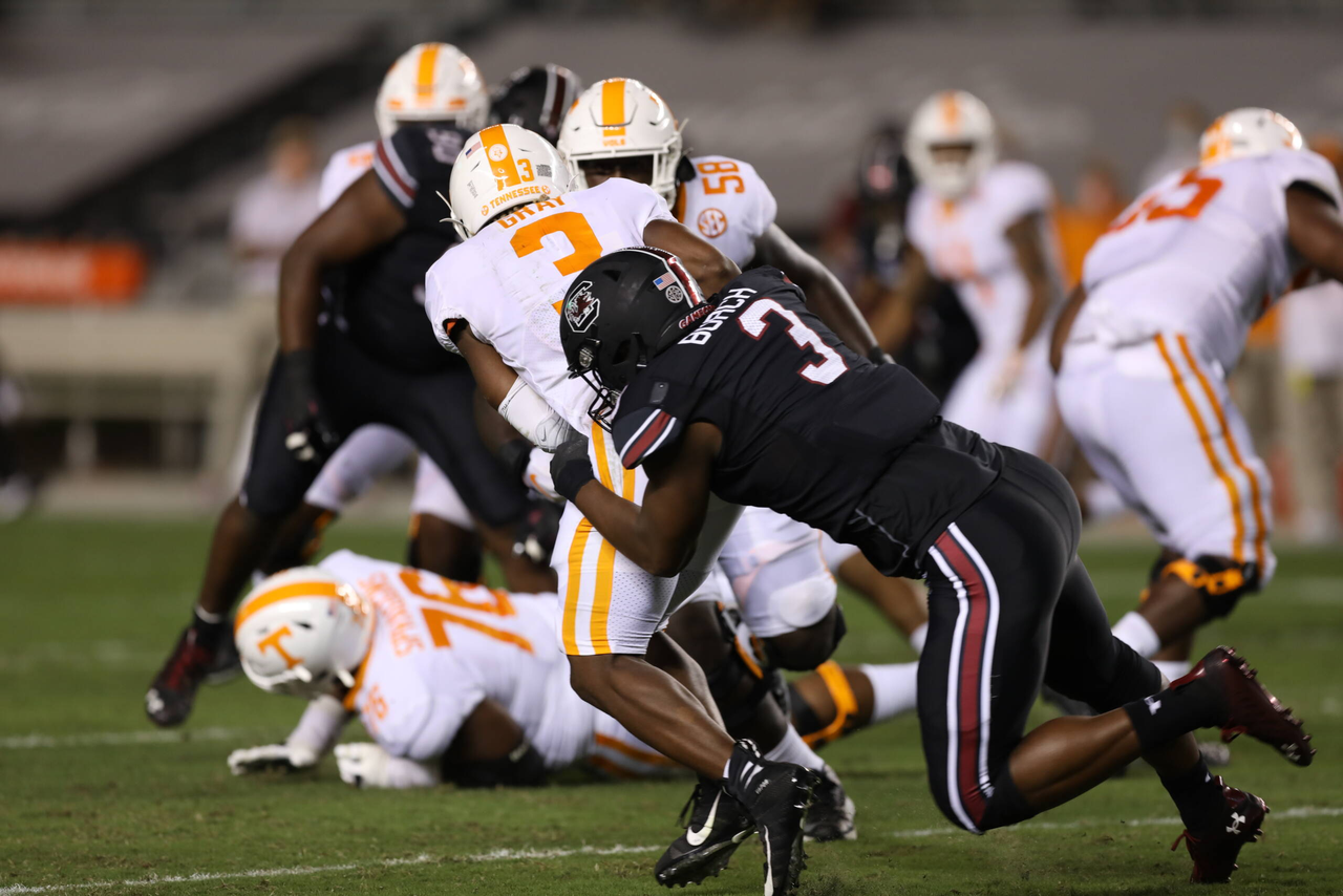 Jordan Burch (3)  | Saturday, Sept. 26, 2020 | Williams-Brice Stadium | Columbia, S.C. | Photos by South Carolina Athletics