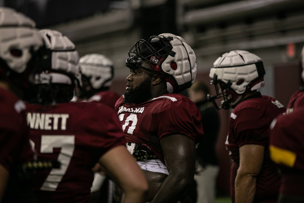 Sadarius Hutcherson (50) | Friday Aug. 21, 2020 | The Jerri and Steve Spurrier Indoor Practice Facility | Columbia, S.C. | Photos by South Carolina Athletics