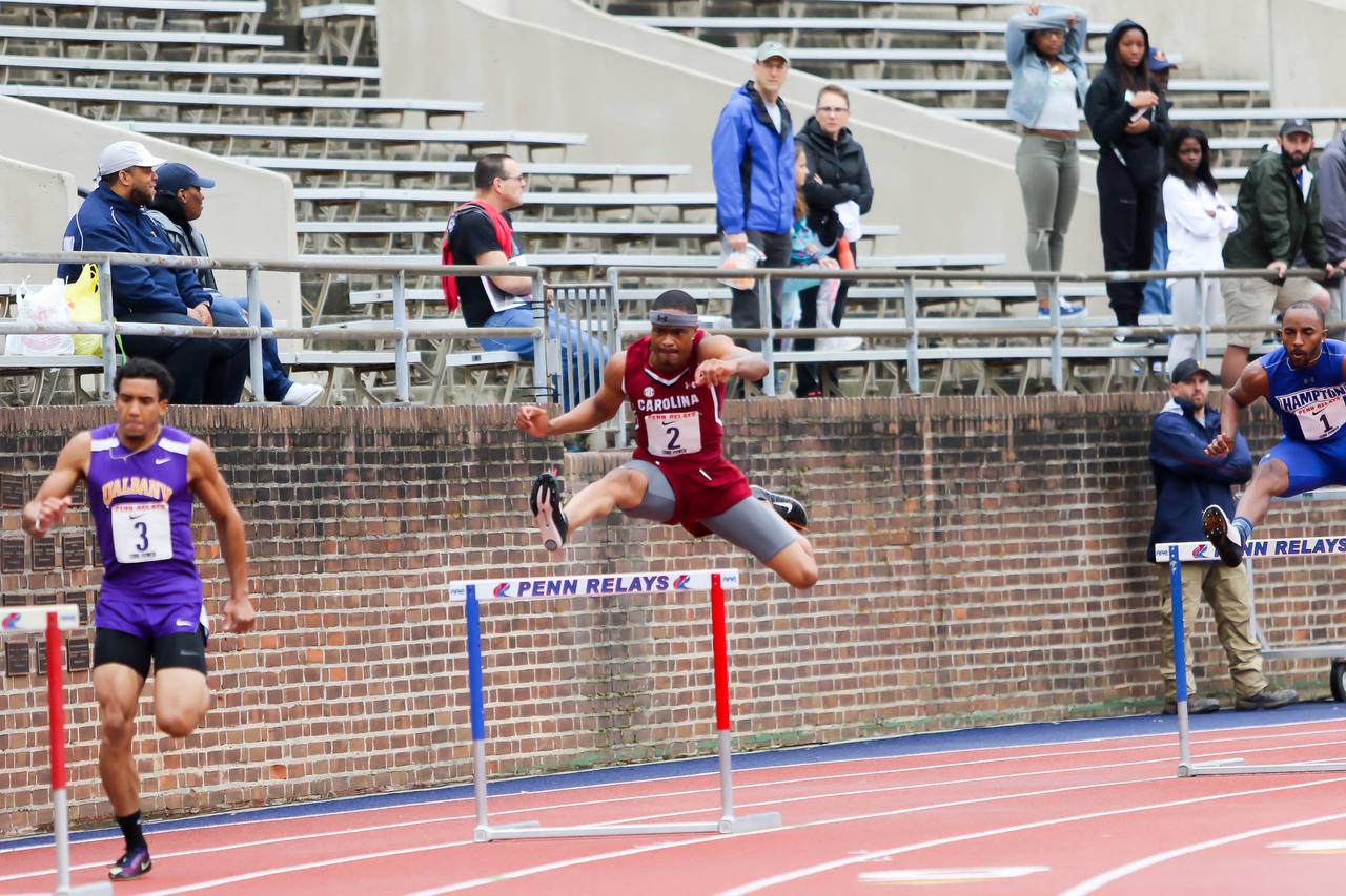 Quincy Hall in action at the 125th Penn Relays | Photo by Charles Revelle | April 26, 2019
