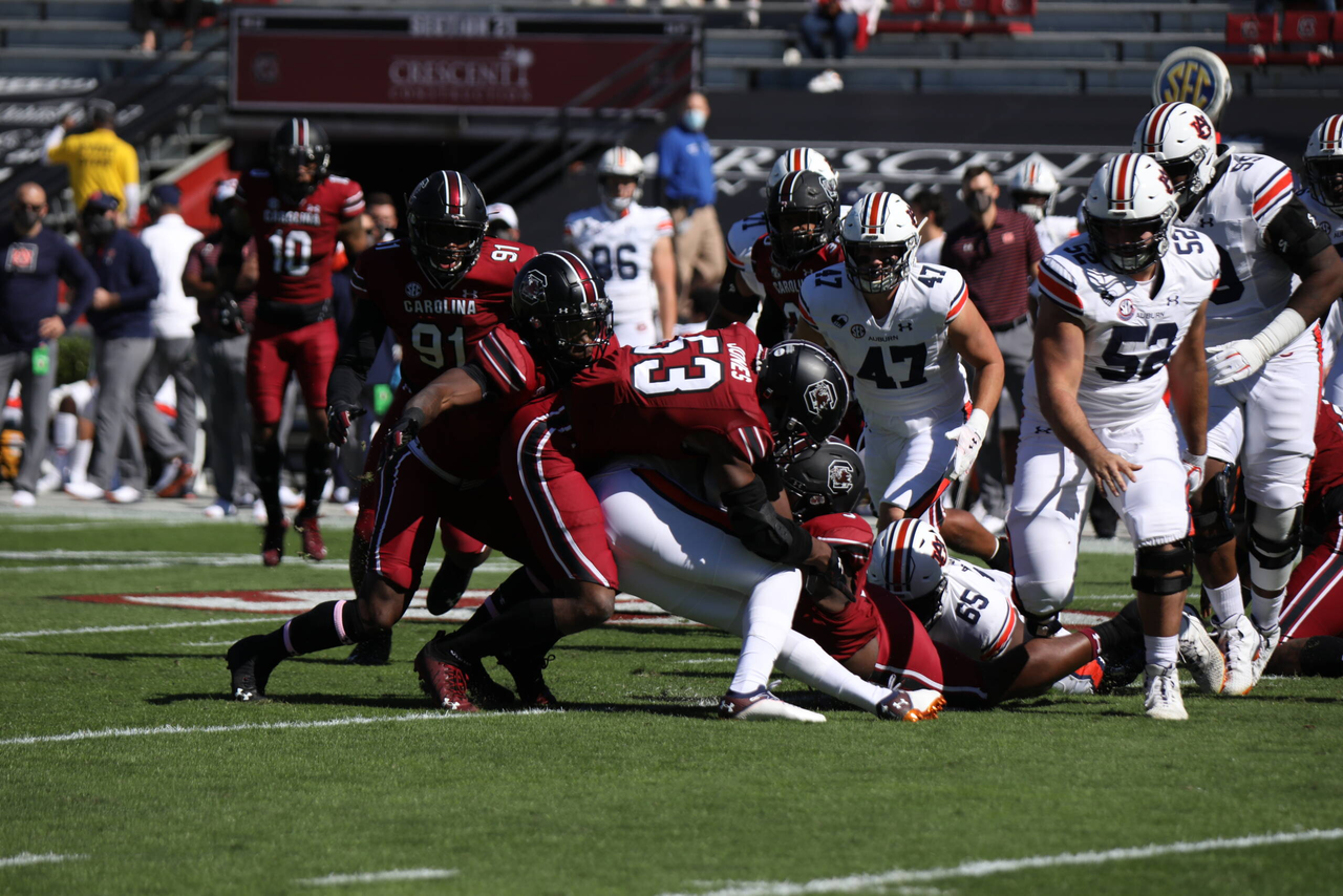 Ernest Jones vs Auburn, 10/17/2020, Williams-Brice Stadium, Photos by South Carolina Athletics