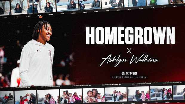 Graphic announcing Ashlyn Watkins video feature called Homegrown