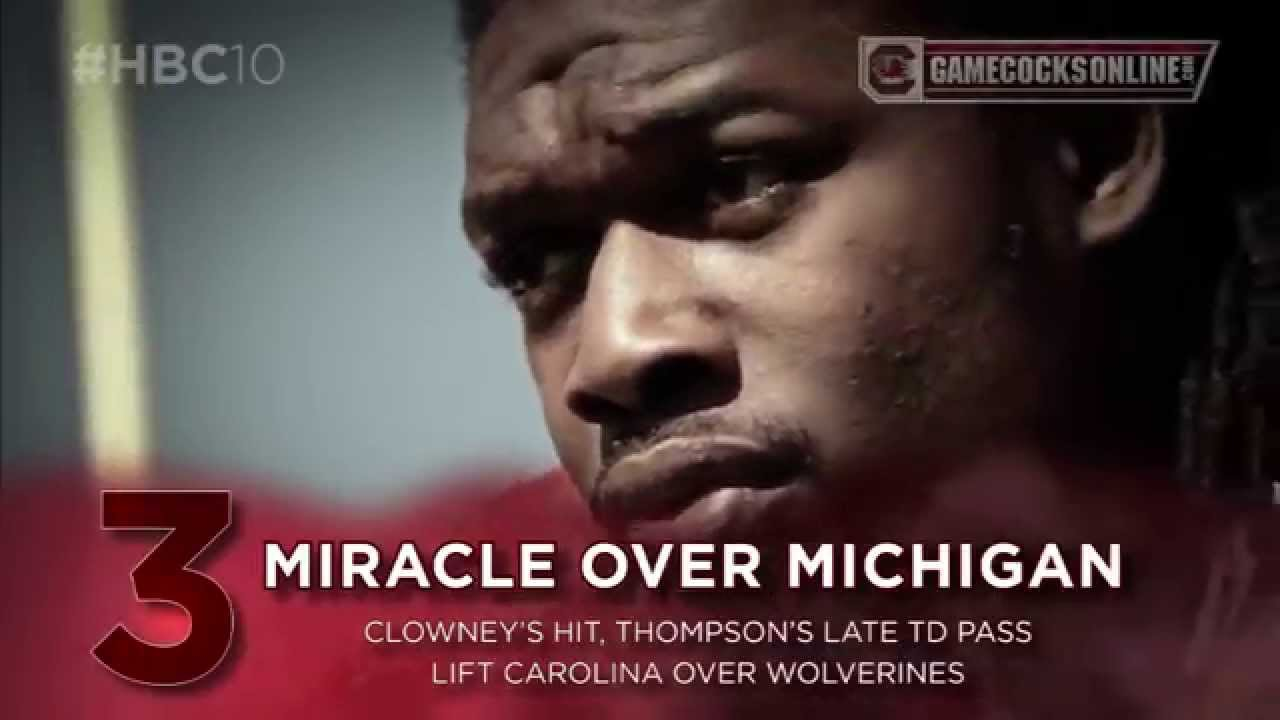 Top 10 Moments of the Spurrier Era: No. 3 Clowney Hit, Ellington TD in Outback Bowl Win